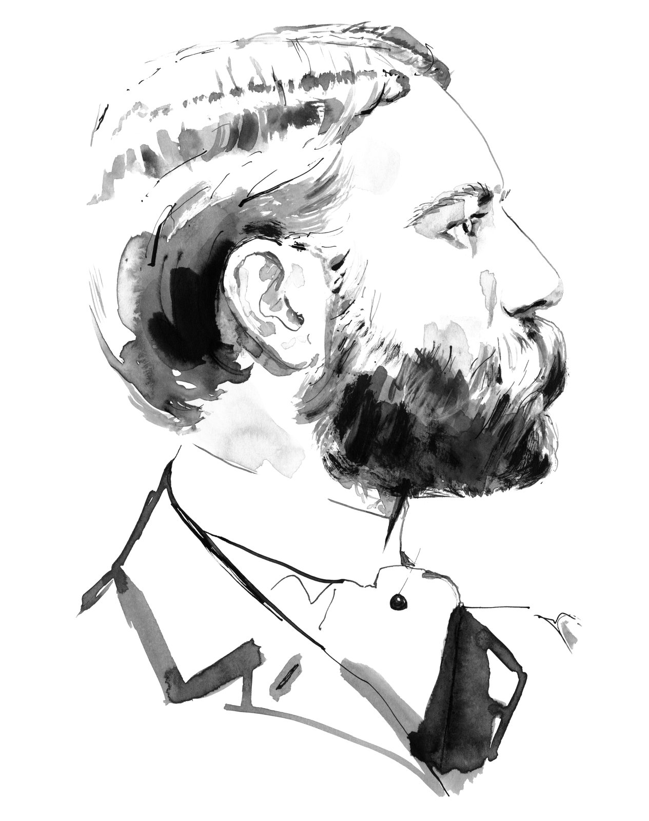 Jacques Guerlain (1874-1963), perfumer behind L'Heure Bleue, Mitsouko, Shalimar, official watercolor portrait